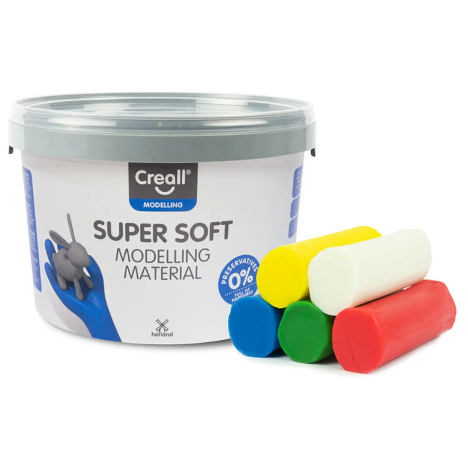 Creall Supersoft Klei - 5 kleuren Klei - 1750gr. Hot