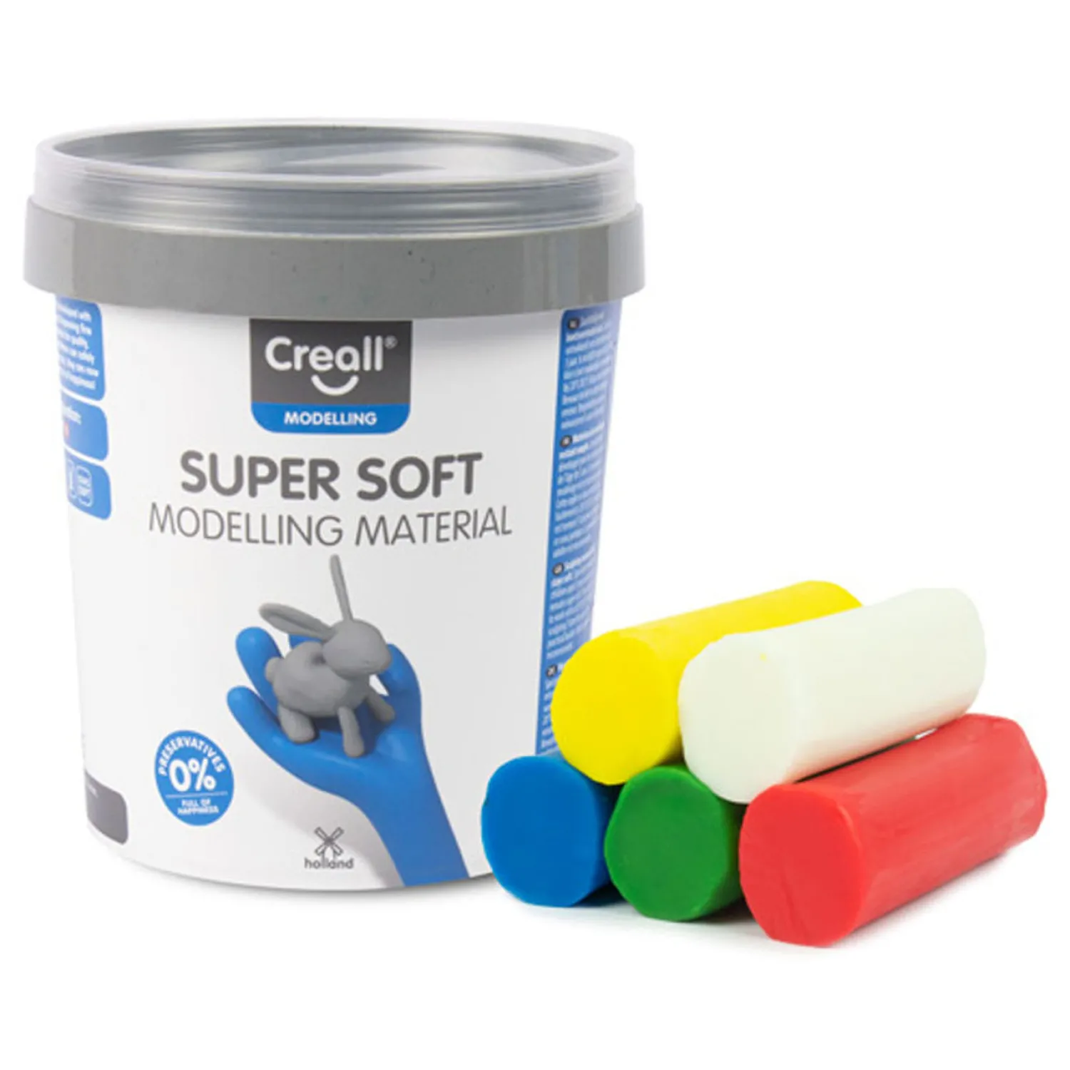Supersoft Klei 5 kleuren, 450gr.>Creall Discount
