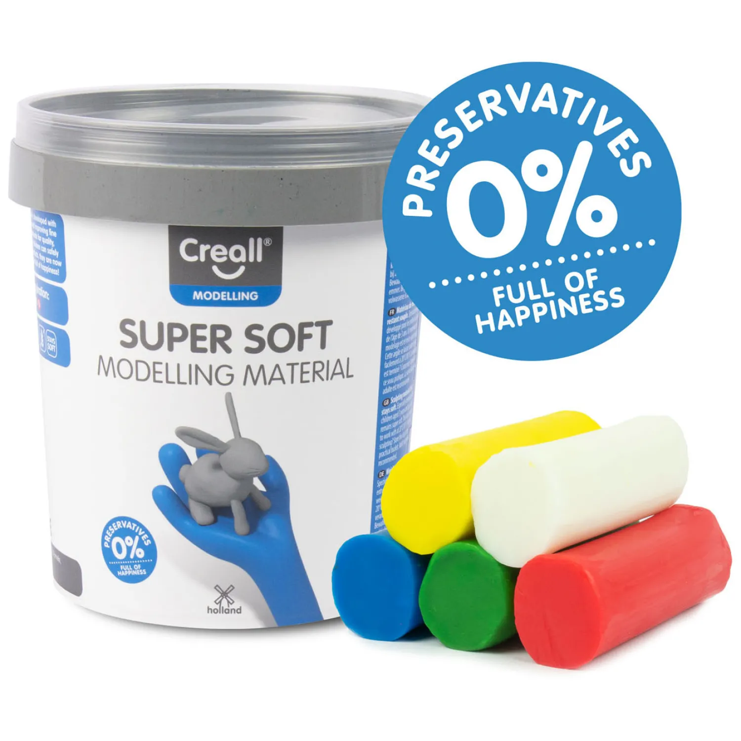 Supersoft Klei 5 kleuren, 450gr.>Creall Discount