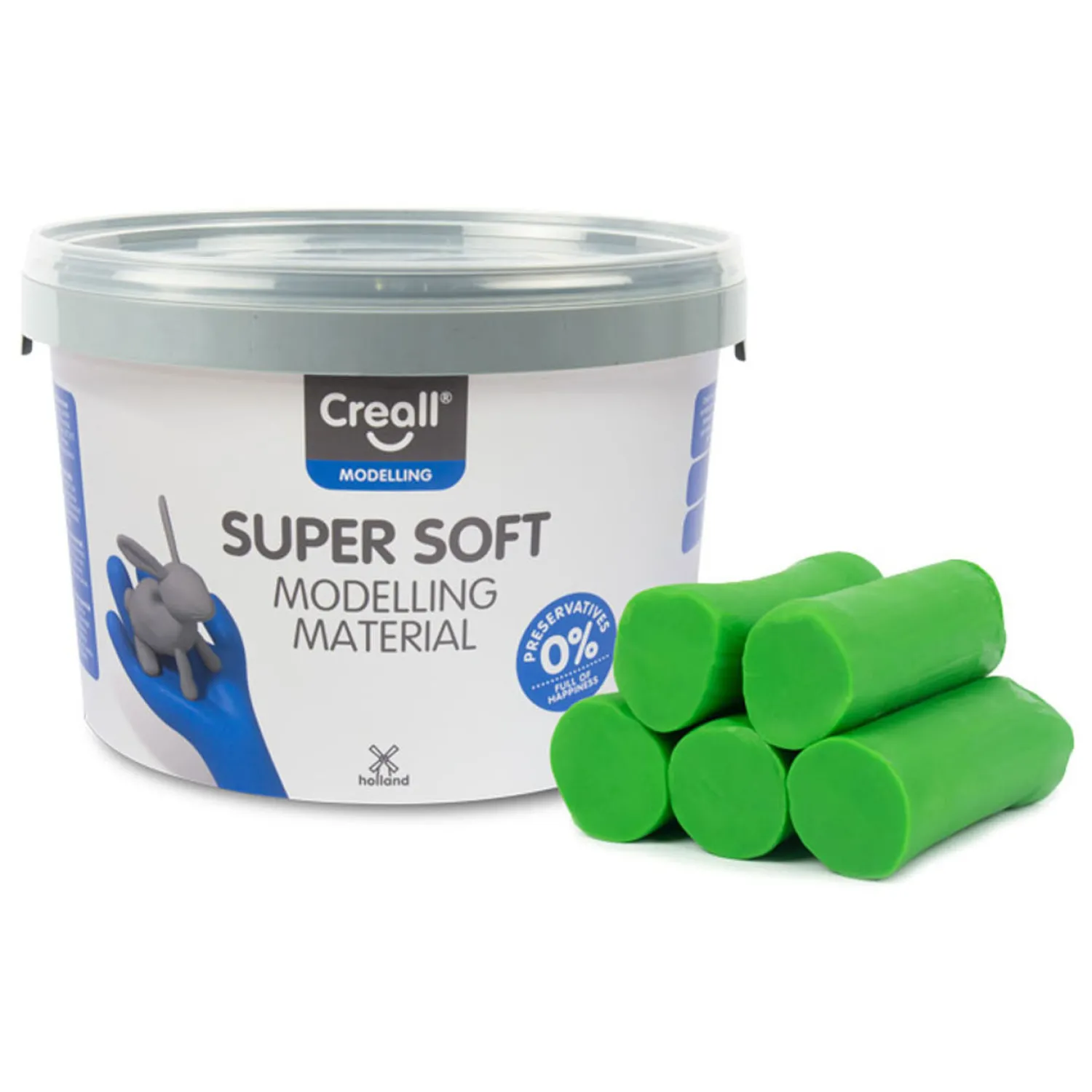 Supersoft klei Groen, 1750gr.>Creall New