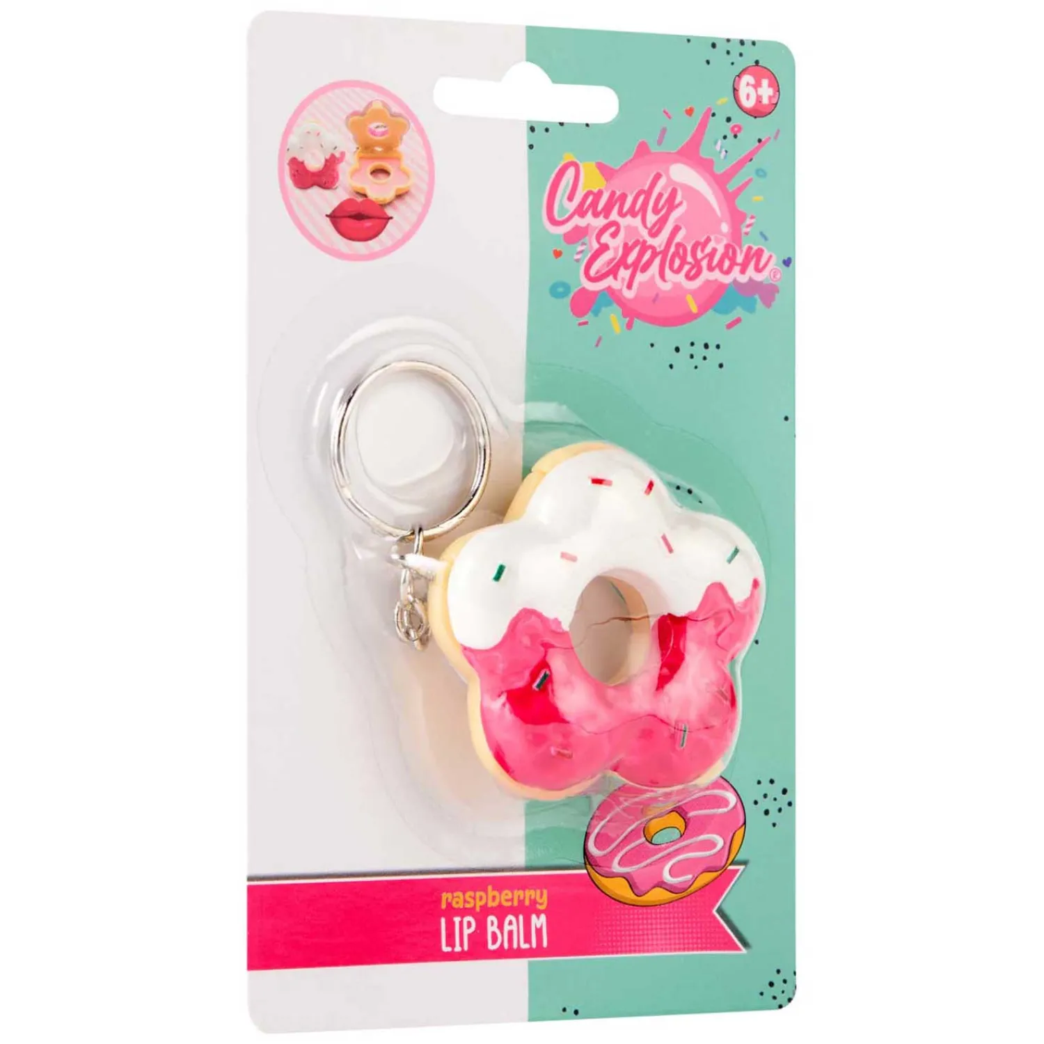 Canenco Create It! Candy Explosion Donut Lippenbalsem Sleutelhanger New