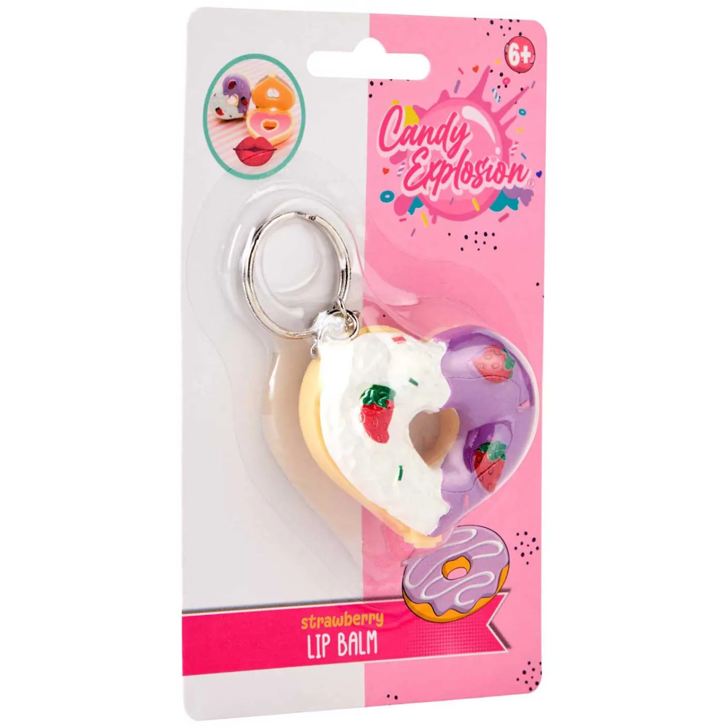 Canenco Create It! Candy Explosion Donut Lippenbalsem Sleutelhanger New