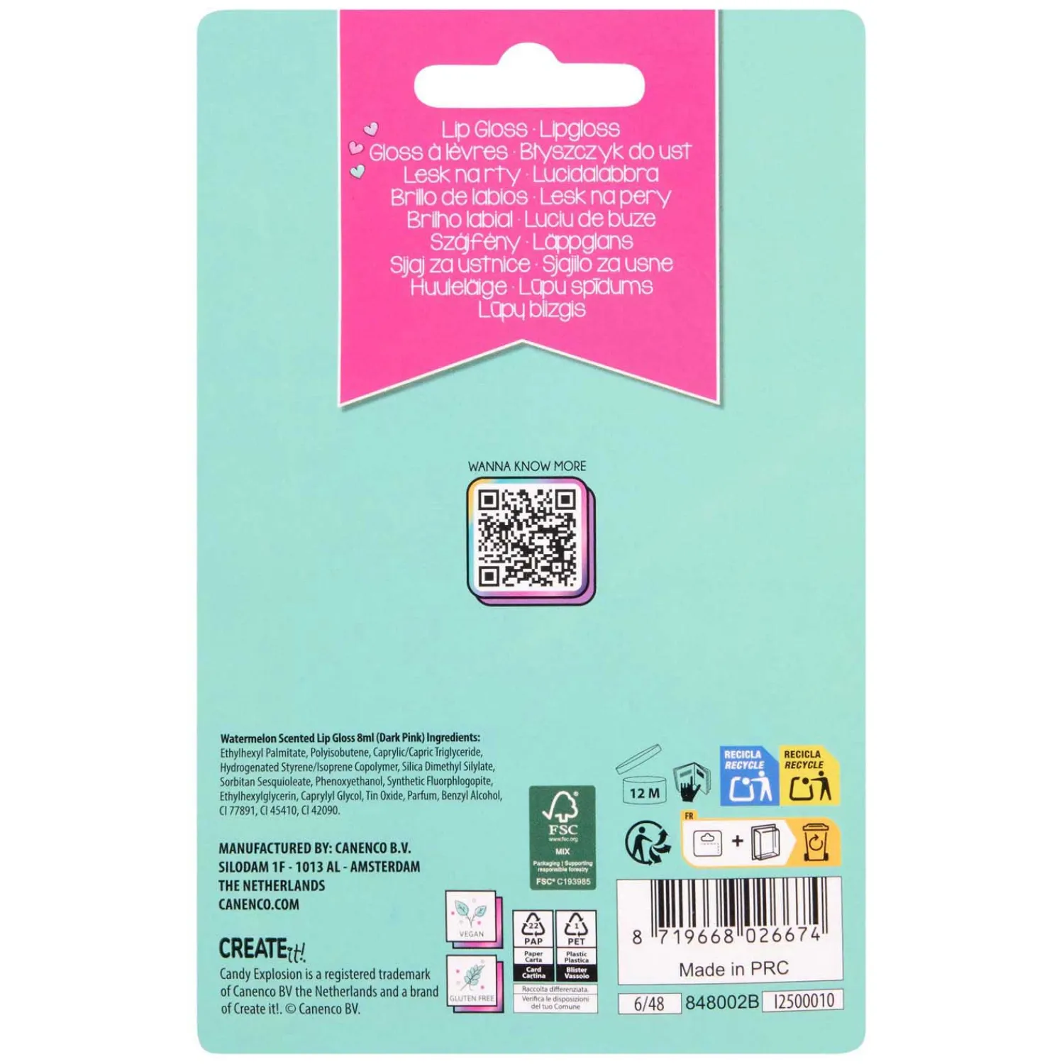 Create It! Candy Explosion Fruit Lipgloss>Canenco Discount