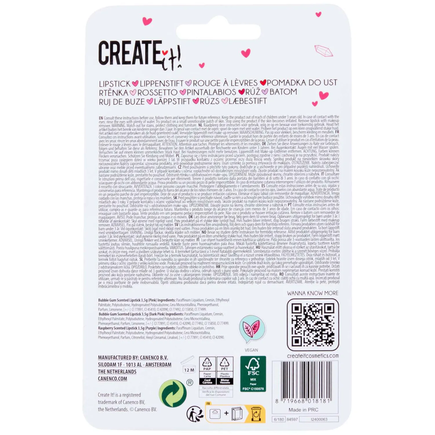 Create It! Hart Lippenstift, 3st. Best