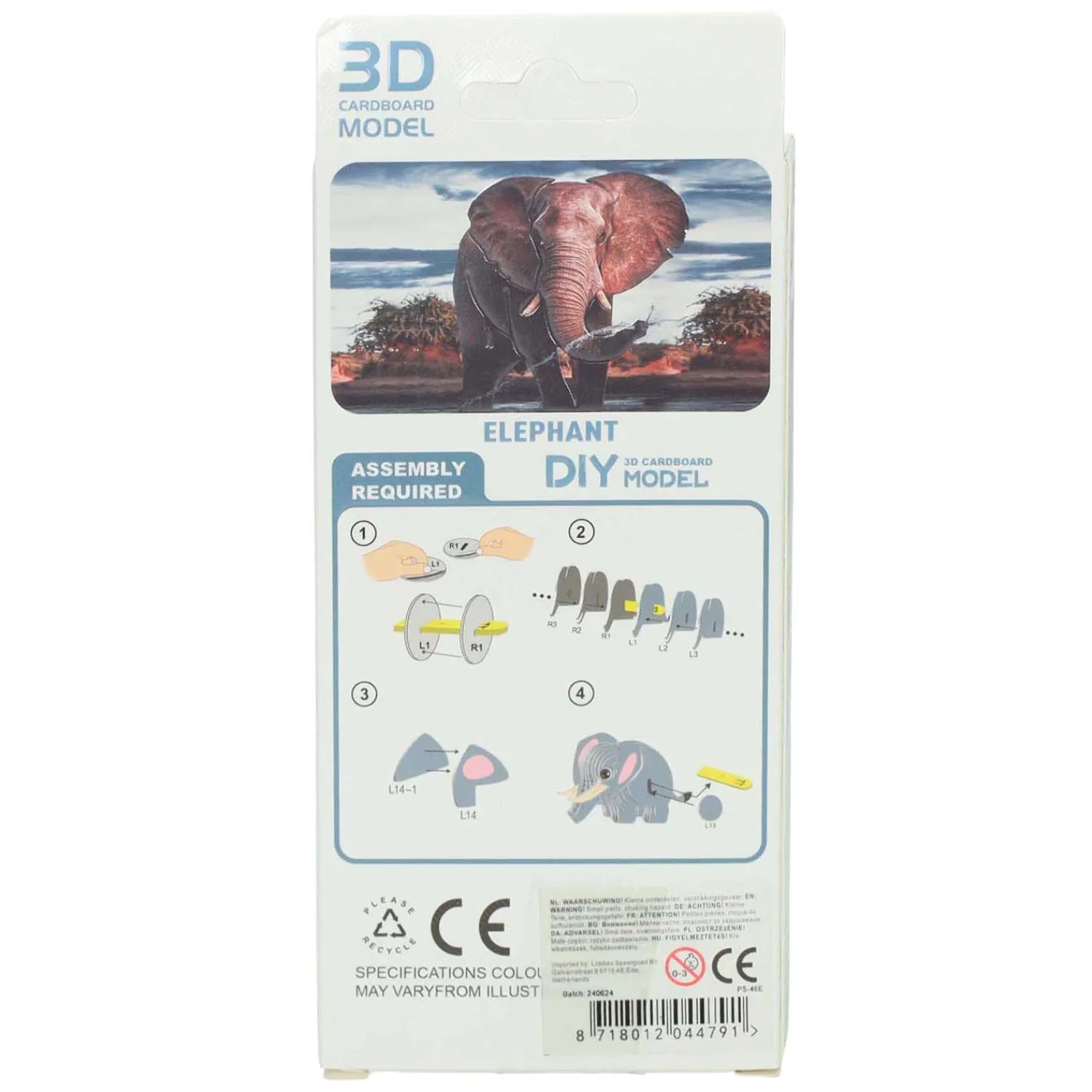 3D Puzzel Olifant, 36st. Hot