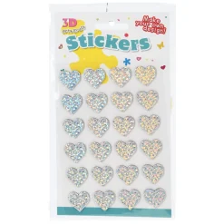 3D Stickers Hartjes, 24st.> Online
