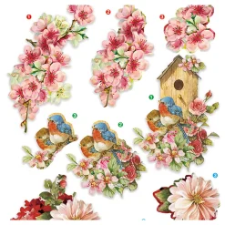 3D Vellen Bloemen en Vogels, 4 Vellen-Creativ Company Online