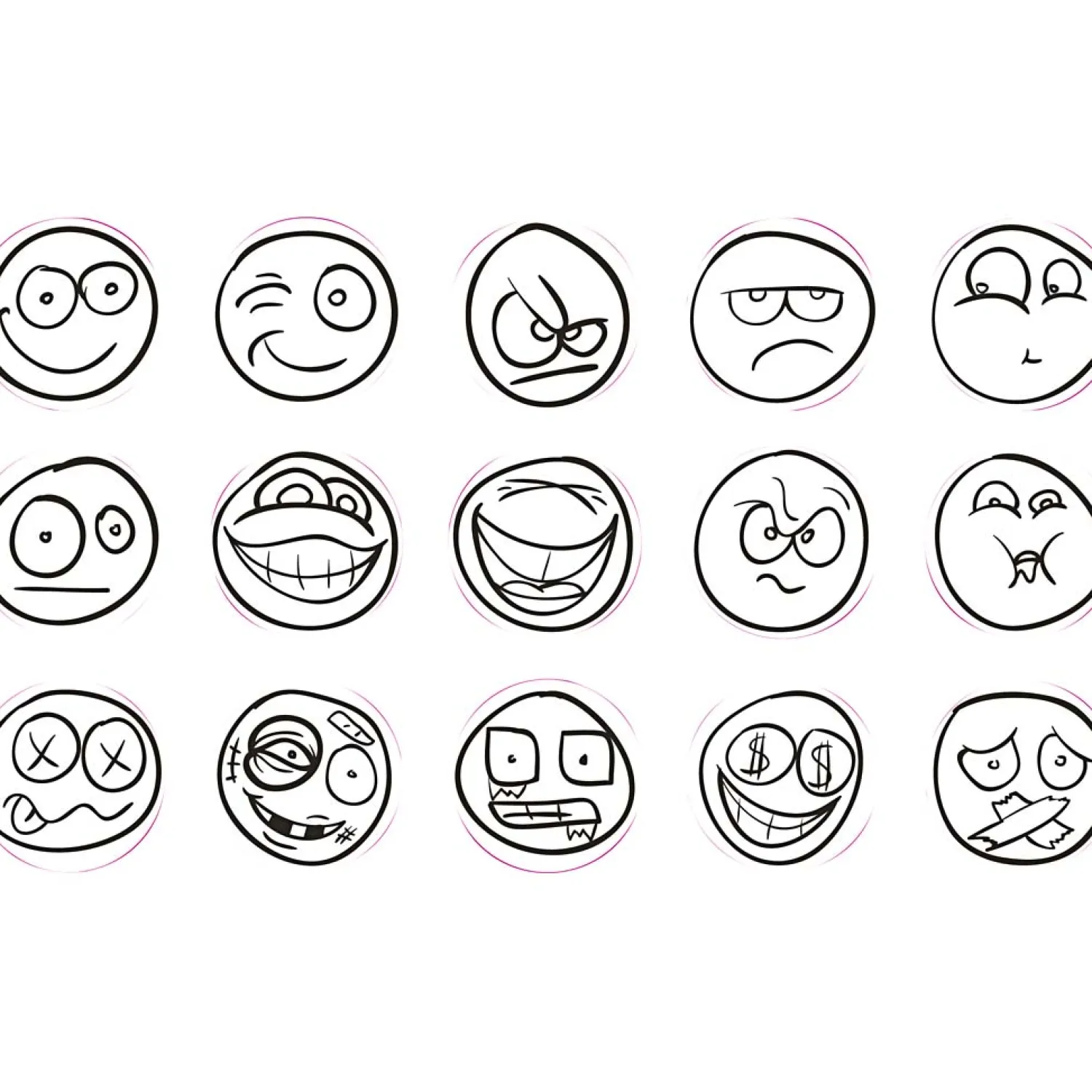 Creativ Company Deco Art Stempels Lachgezicht, 15st. Outlet