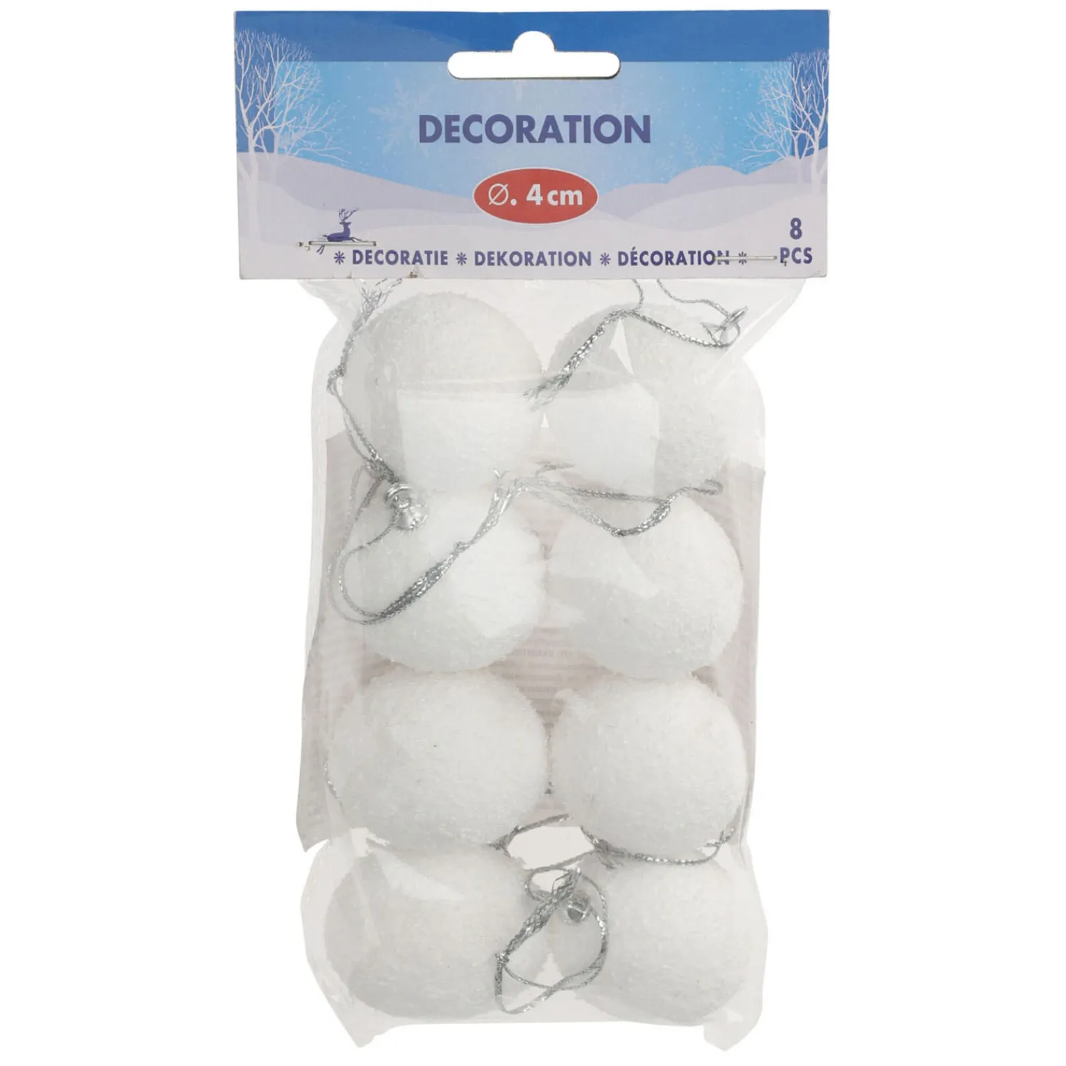 Decoratie Sneeuwballen, 8st. Clearance