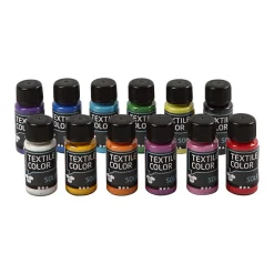 Creativ Company Dekkende Textielverf - Set van 12 Kleuren, 50ml Clearance
