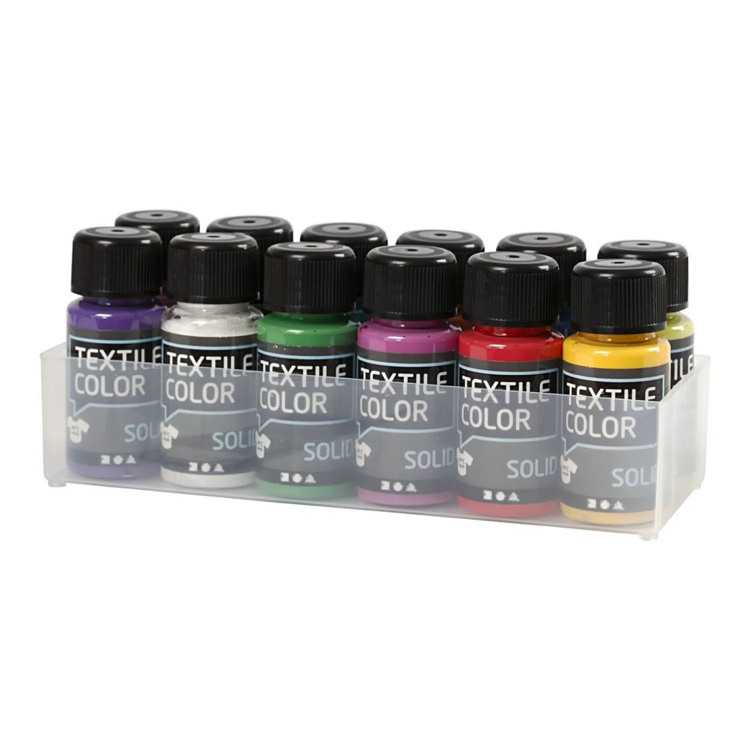 Creativ Company Dekkende Textielverf - Set van 12 Kleuren, 50ml Clearance
