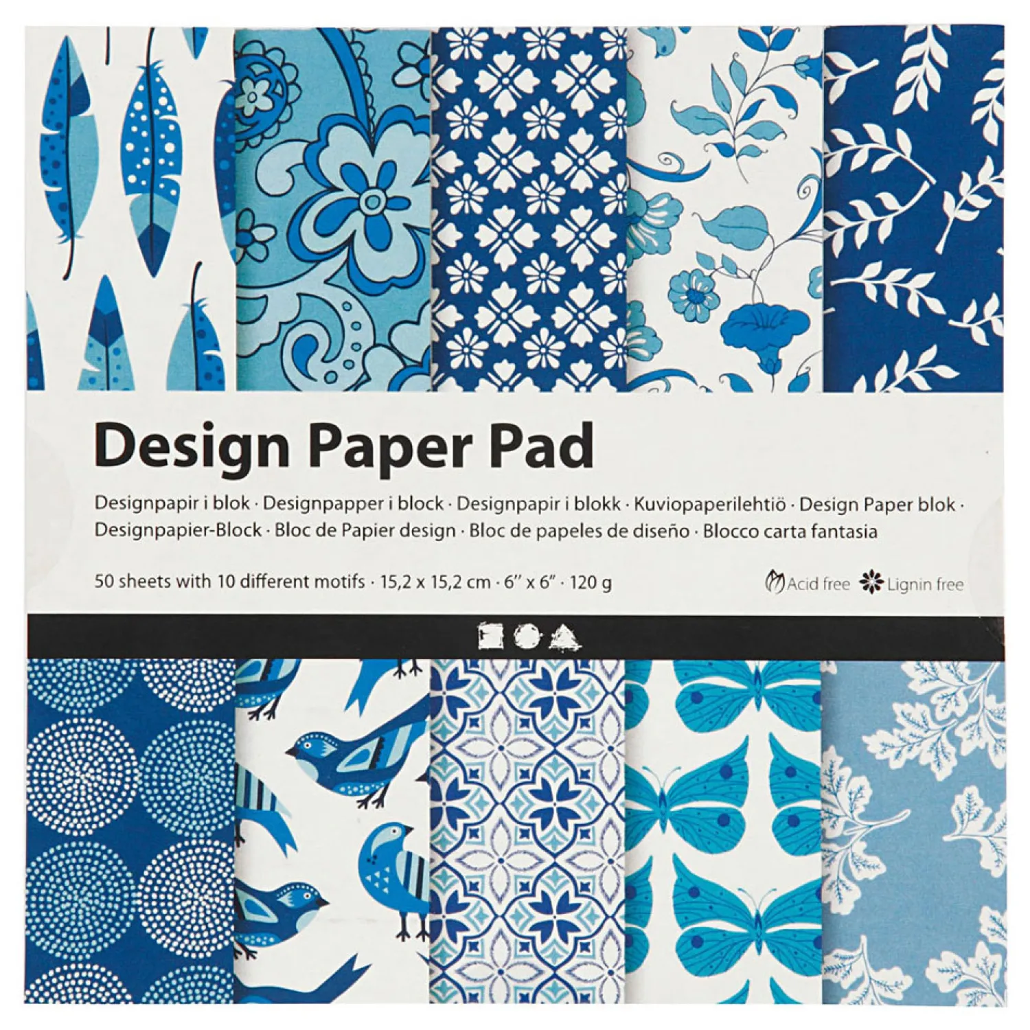 Design Papierblok Blauw, 50 Vellen-Creativ Company Discount