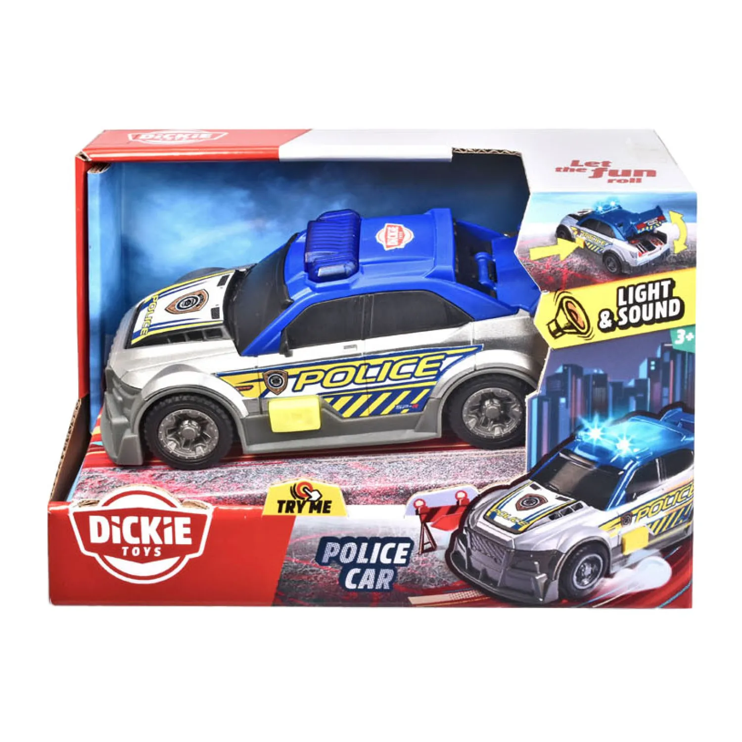 Politieauto Grijs met Licht en Geluid>Dickie Clearance