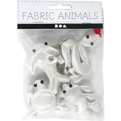 Creativ Company Dieren Sleutelhangers van Textiel, 4st.