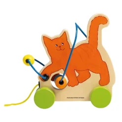 Bambolino Toys Dikkie Dik Houten Trekfiguur met Motoriekspiraal