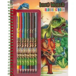 Dino World Kleurboek met Kleurpotloden>Depesche Dino World Hot