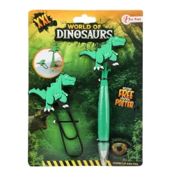 Toi-Toys Dinosaurus Mega Paperclip met Pen Best