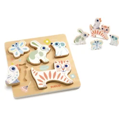 Djeco BabyAnimali Houten Puzzel, 5st. Clearance