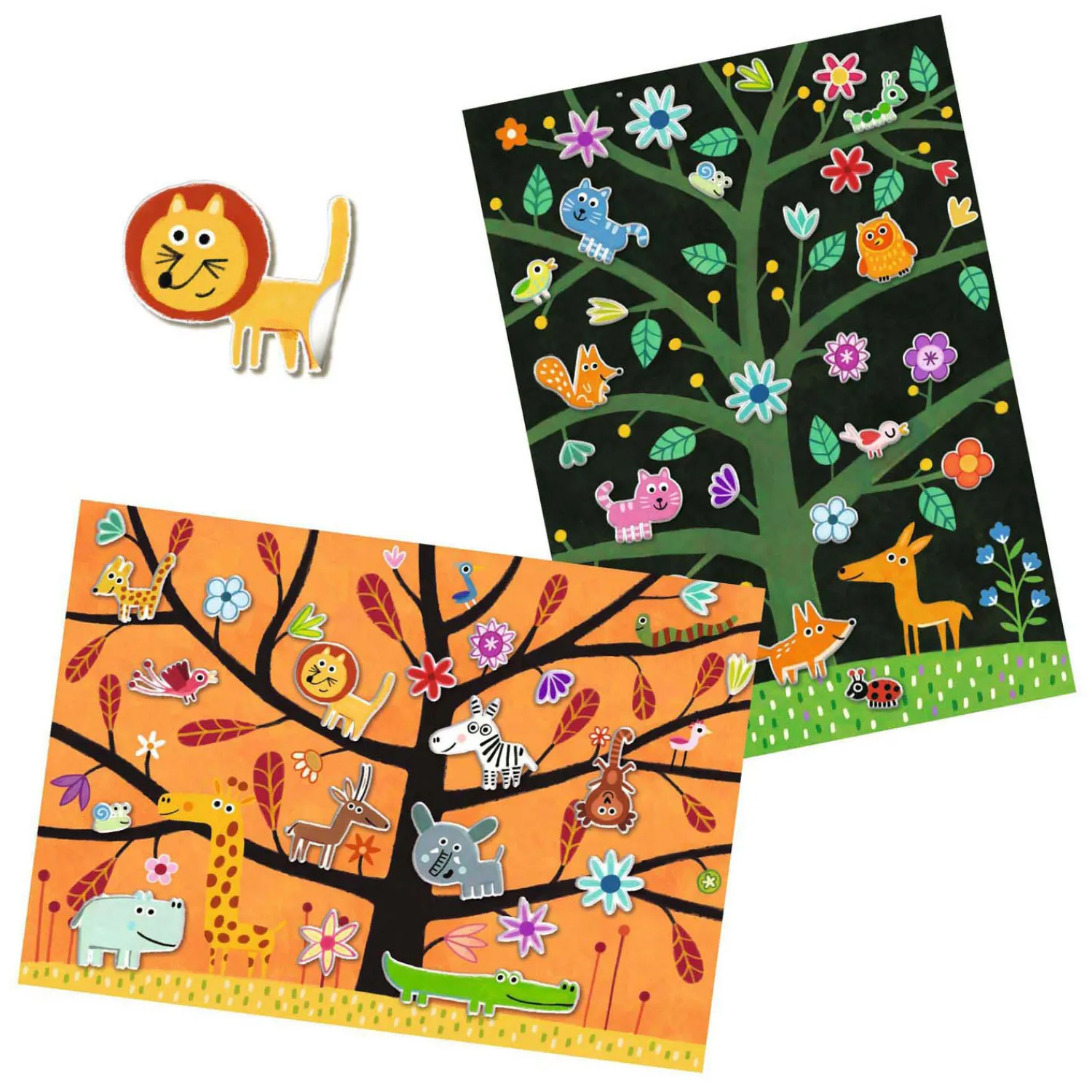 Creatief Mapje met 30 Stickers - Boomdieren-Djeco Sale