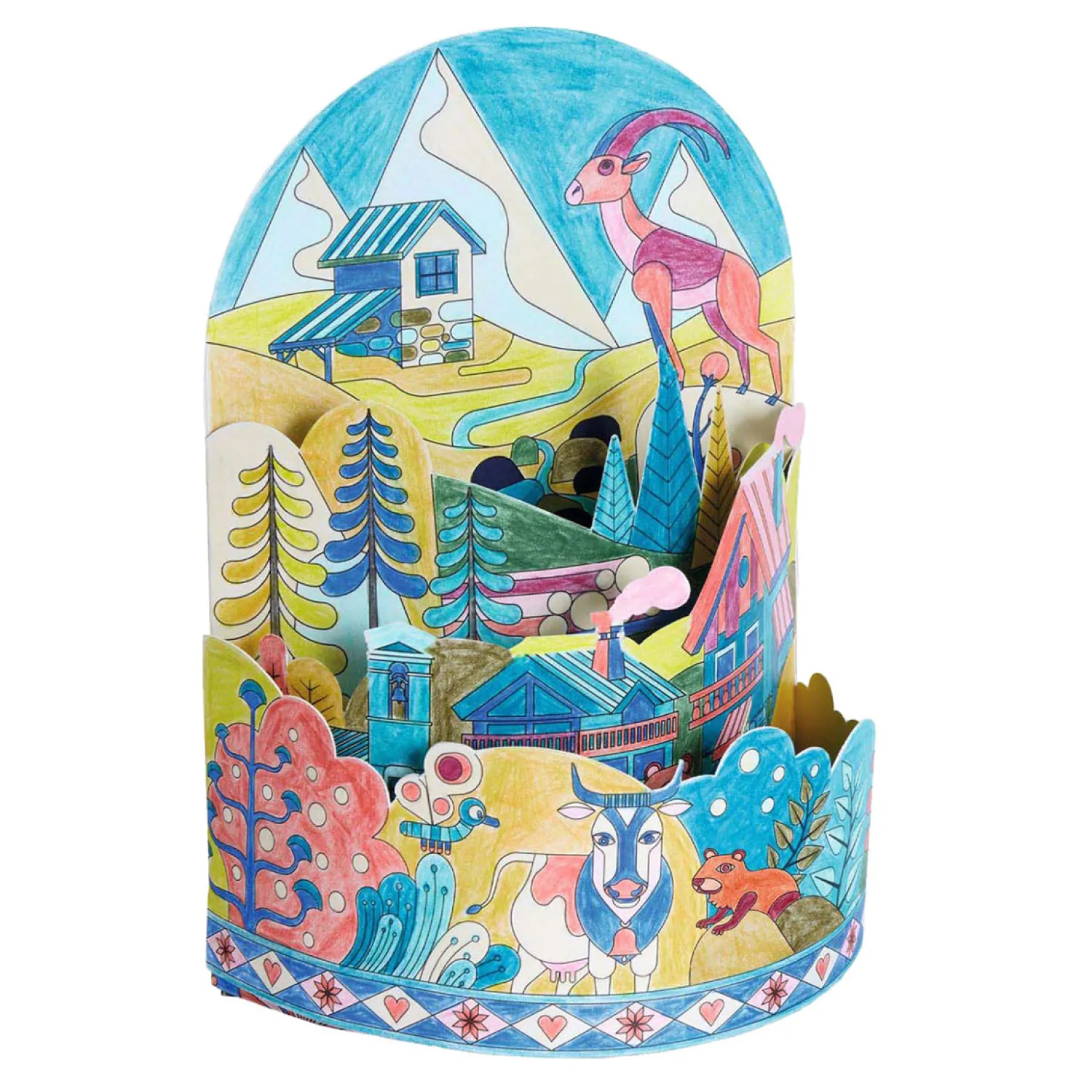 3D Kleurplaat Koe-Djeco Hot