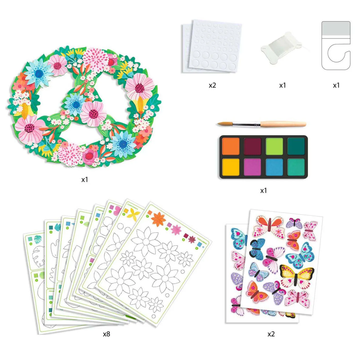 DIY - Bloemenmobiel incl 8 Kleuren Plakkaatverf-Djeco New