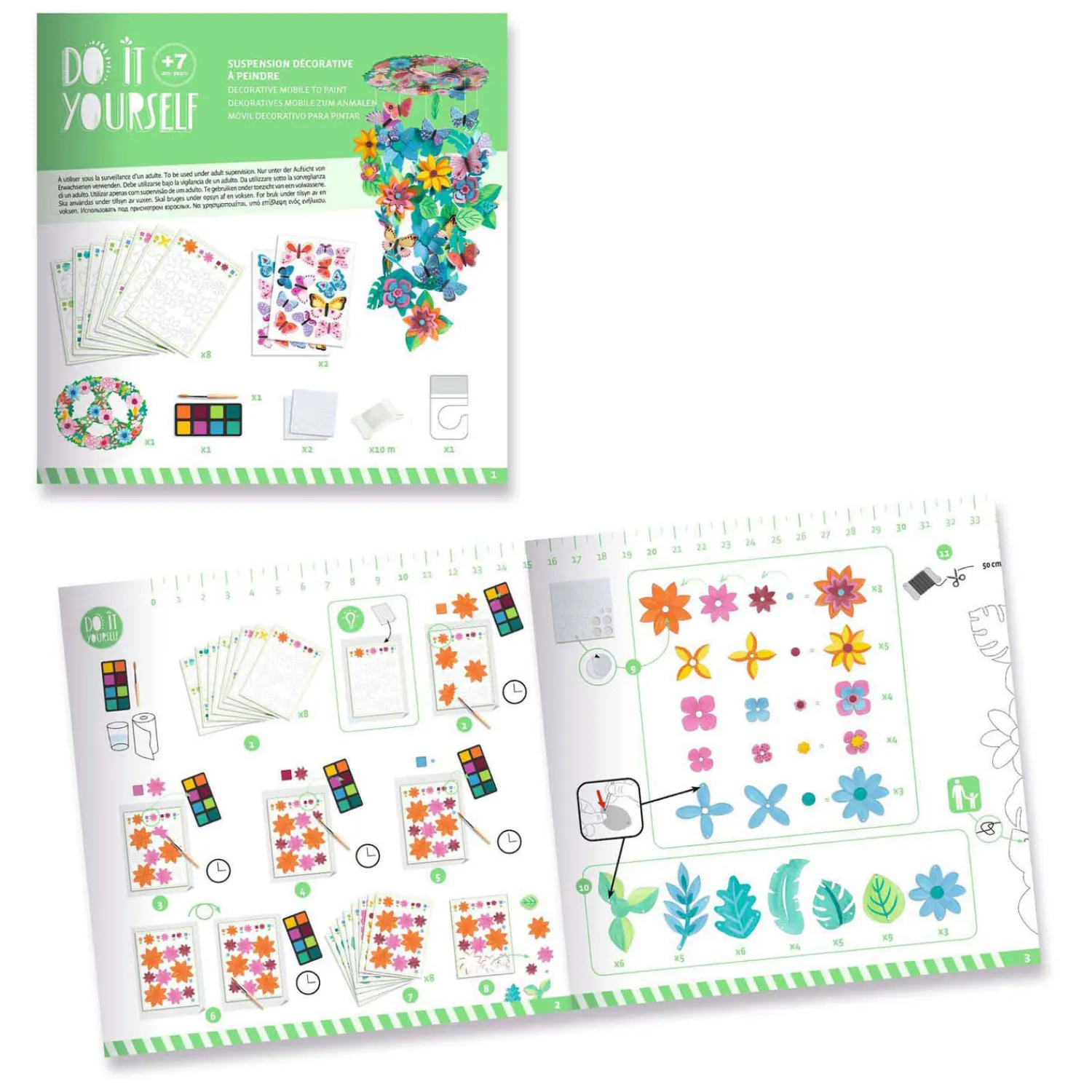 DIY - Bloemenmobiel incl 8 Kleuren Plakkaatverf-Djeco New