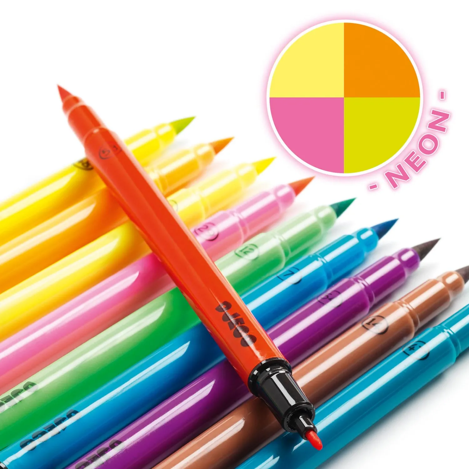 Djeco Dubbele Viltstiften Neon, 10st. New