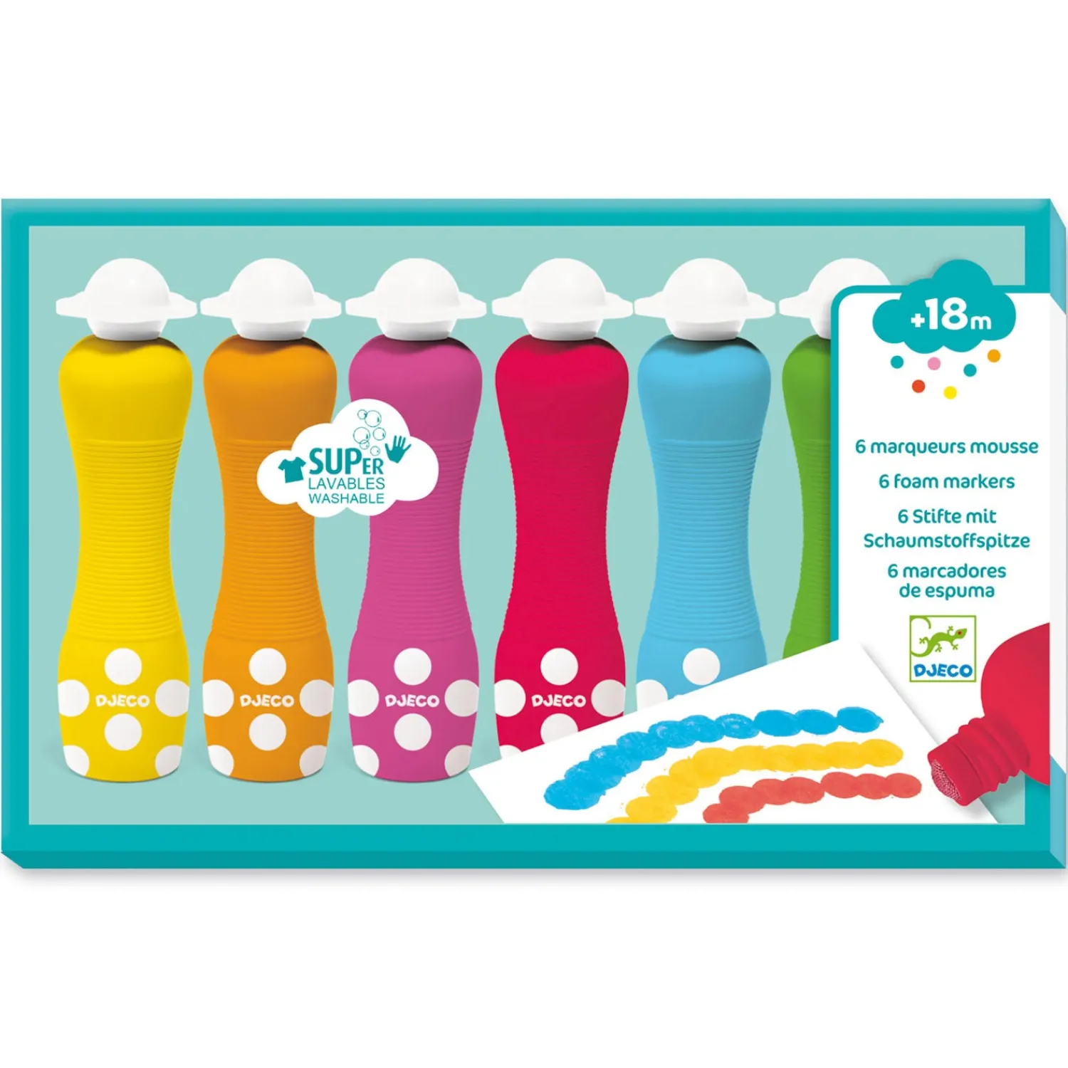 Foam Stiften, 6st.>Djeco Hot