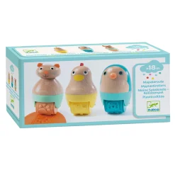 Houten Dierenrollers Klei - 3st.>Djeco Online