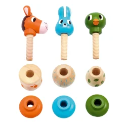 Djeco Houten Draaipuzzel Dieren - 9dlg. Hot