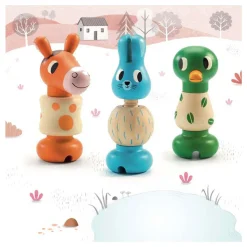 Djeco Houten Draaipuzzel Dieren - 9dlg. Hot