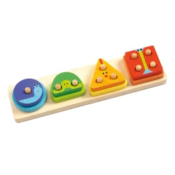 Houten Insteekpuzzel Vormen en Kleuren-Djeco Best