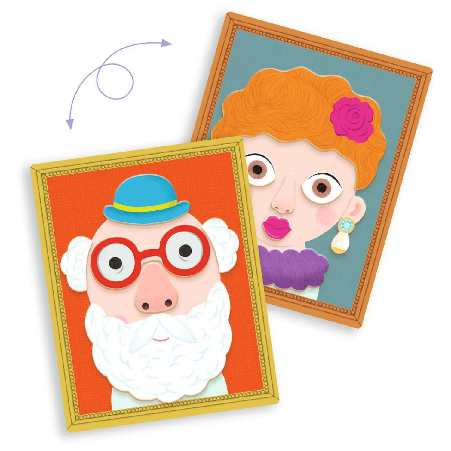 Houten Magneten Mix en Match - Portretten>Djeco Clearance