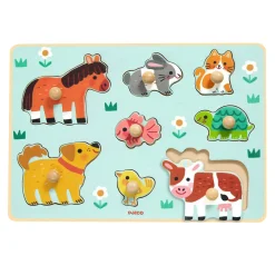 Houten Noppenpuzzel Boerderij - 8dlg.-Djeco Online