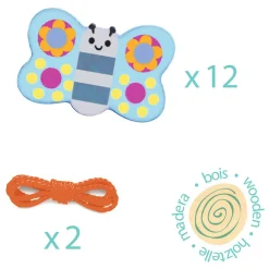 Houten Rijgkralen - Incl 2 Koordjes-Djeco Clearance