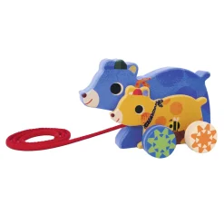 Djeco Houten Trekfiguur Beren met Muziek