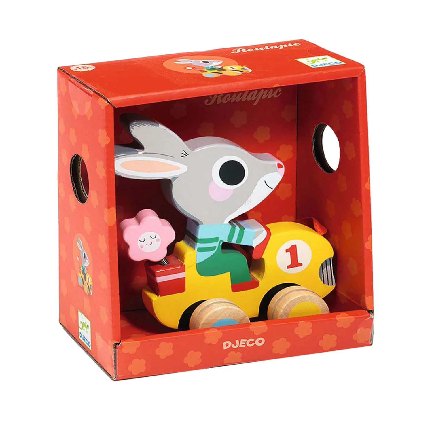 Houten Trekfiguur Kleurrijk Konijn-Djeco New