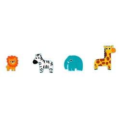 Jungledieren 4in1 Puzzel-Djeco Discount