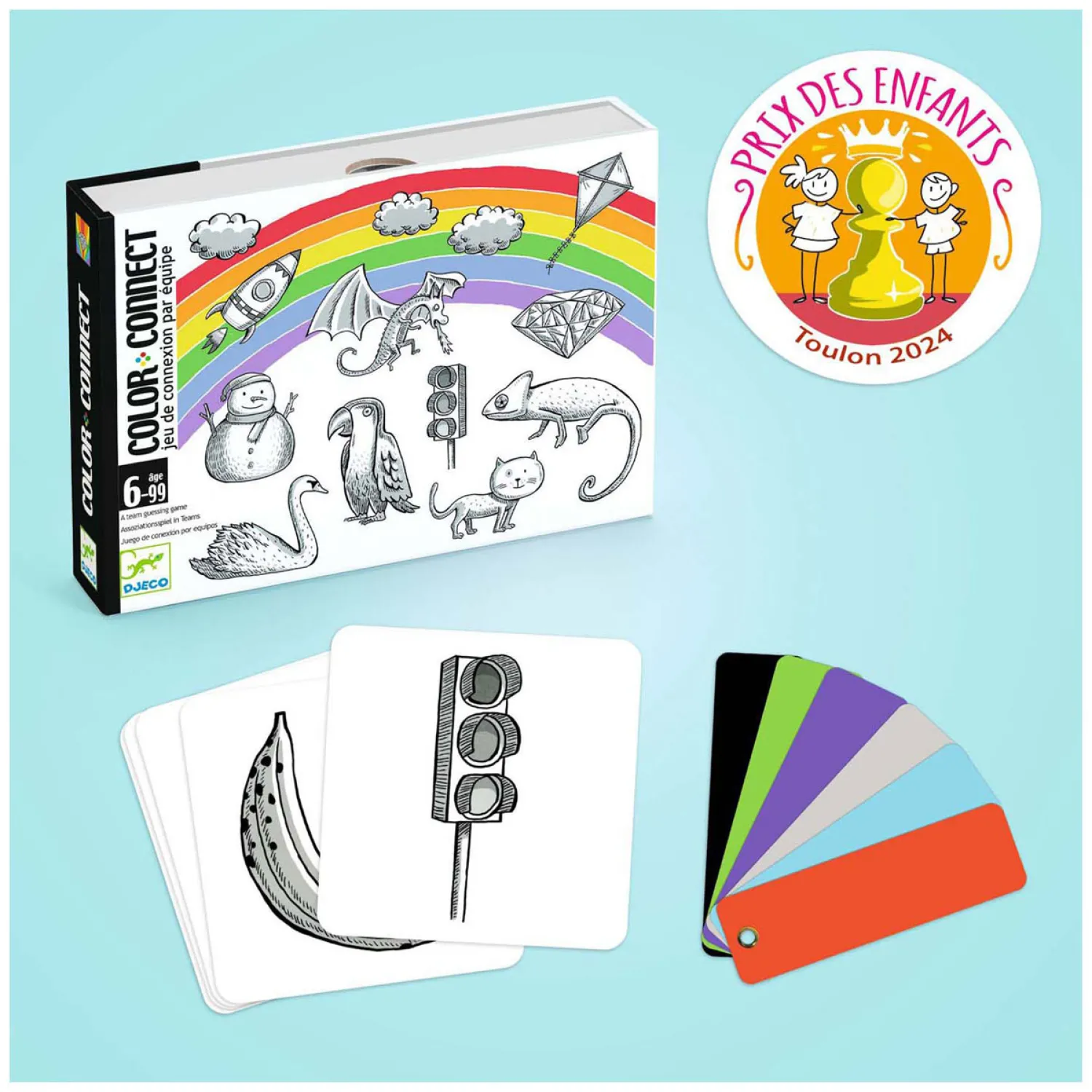 Djeco Kaartspel Color Connect - Tot 6 Spelers Hot