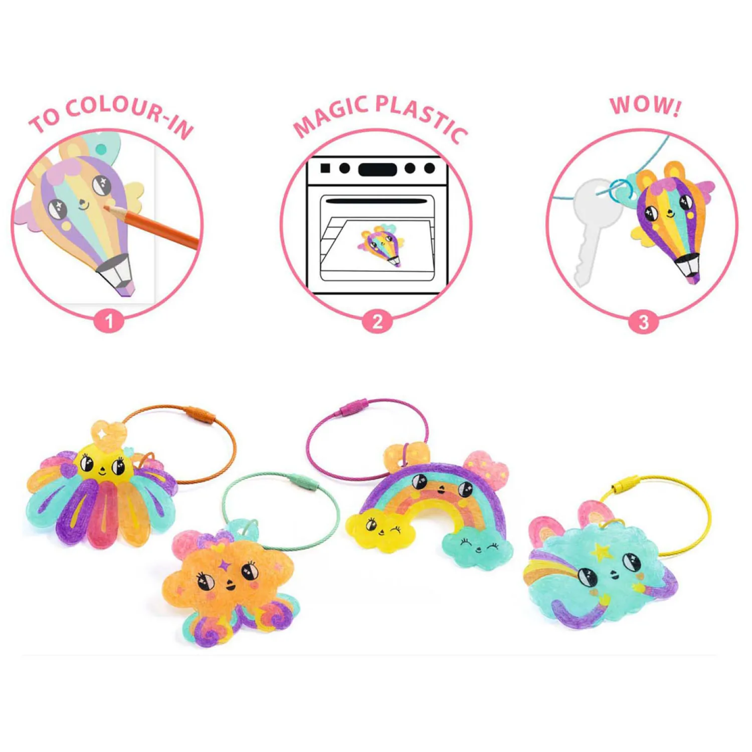 Knutselset Kawaii Sleutelhangers van Krimpfolie-Djeco Sale