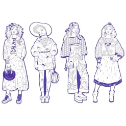 Mode Silhouetkleurplaten Zaho 32cm - 4st.>Djeco Outlet