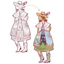 Mode Silhouetkleurplaten Fiodor 32cm - 4st.-Djeco Outlet