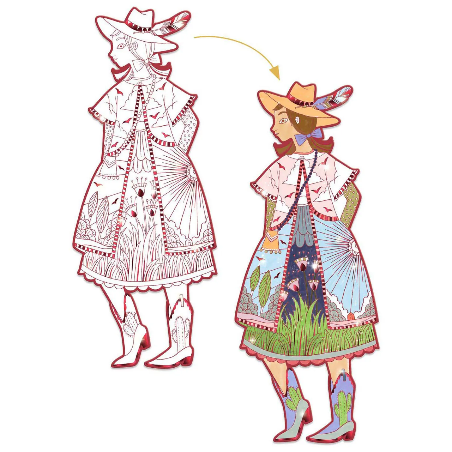 Mode Silhouetkleurplaten Fiodor 32cm - 4st.-Djeco Outlet