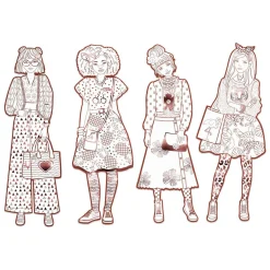 Mode Silhouetkleurplaten Nina 32cm - 4st.-Djeco Discount