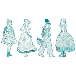 Djeco Mode Silhouetkleurplaten 32cm Rebekka - 4st. Hot