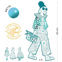 Djeco Mode Silhouetkleurplaten 32cm Rebekka - 4st. Hot