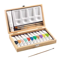 Plakkaatverf in Houten Doos - 12 Kleuren>Djeco Clearance