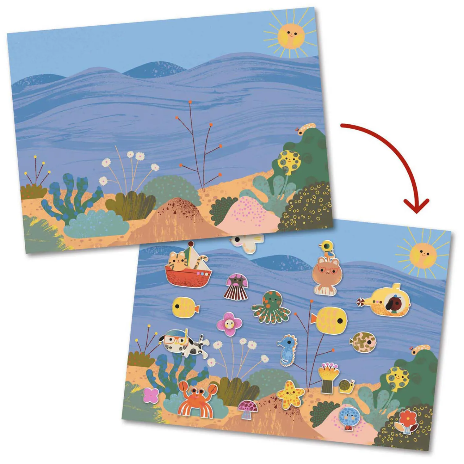 Djeco Puffy Stickers met Plakachtergrond 'Zomer' Outlet