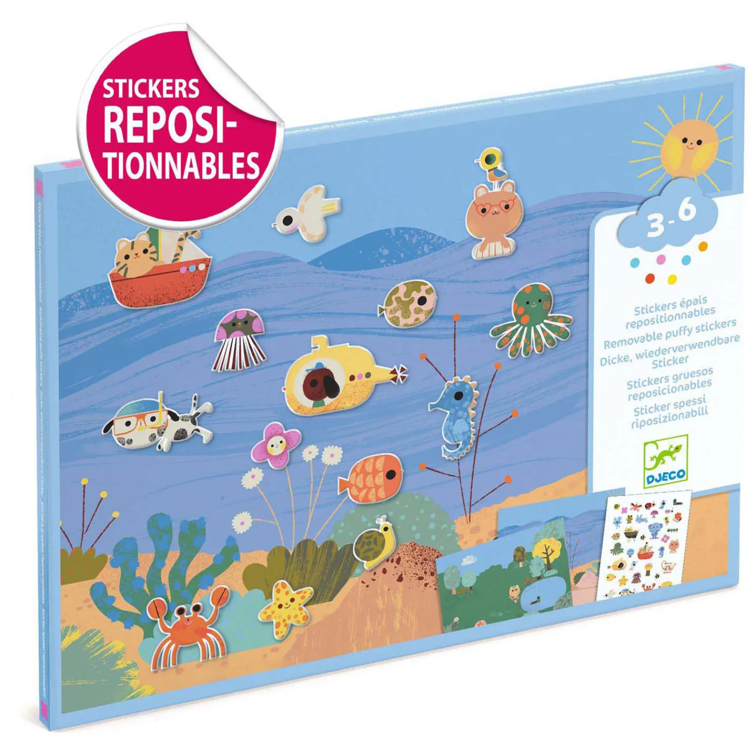 Djeco Puffy Stickers met Plakachtergrond 'Zomer' Outlet