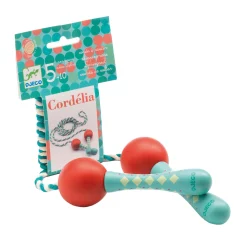 Springtouw met Houten Handvaten - Groen/Rood>Djeco Outlet